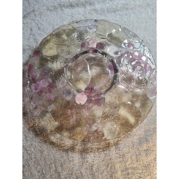 Mikasa Veggie/Chip/Dip Glass Embossed Large 13" Serving Tray Platter One Piece - Picture 2 of 5